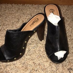 Clogs peep toe with heel